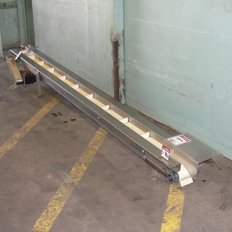Conveyor inclined belt conveyor Stainless Steel, 4 wide x 120 long